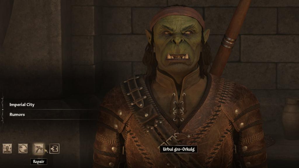 Oblivion Remastered repair option with merchant