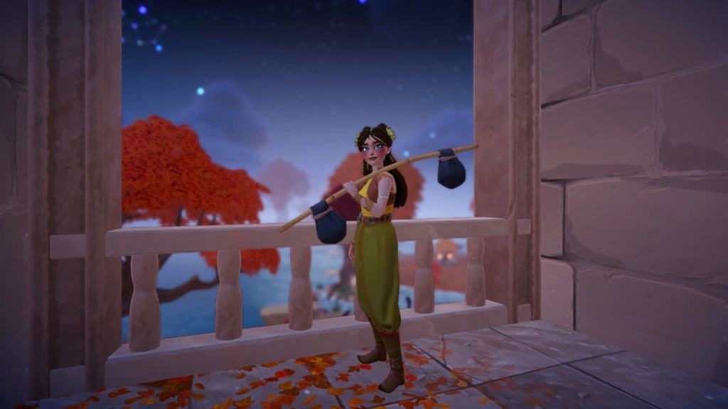 A player dressed as a jedi in Disney Dreamlight Valley