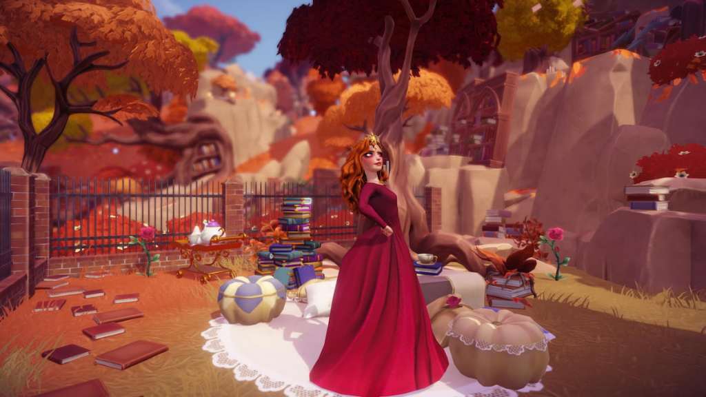 A character dressed as scarlet witch in disney dreamlight valley