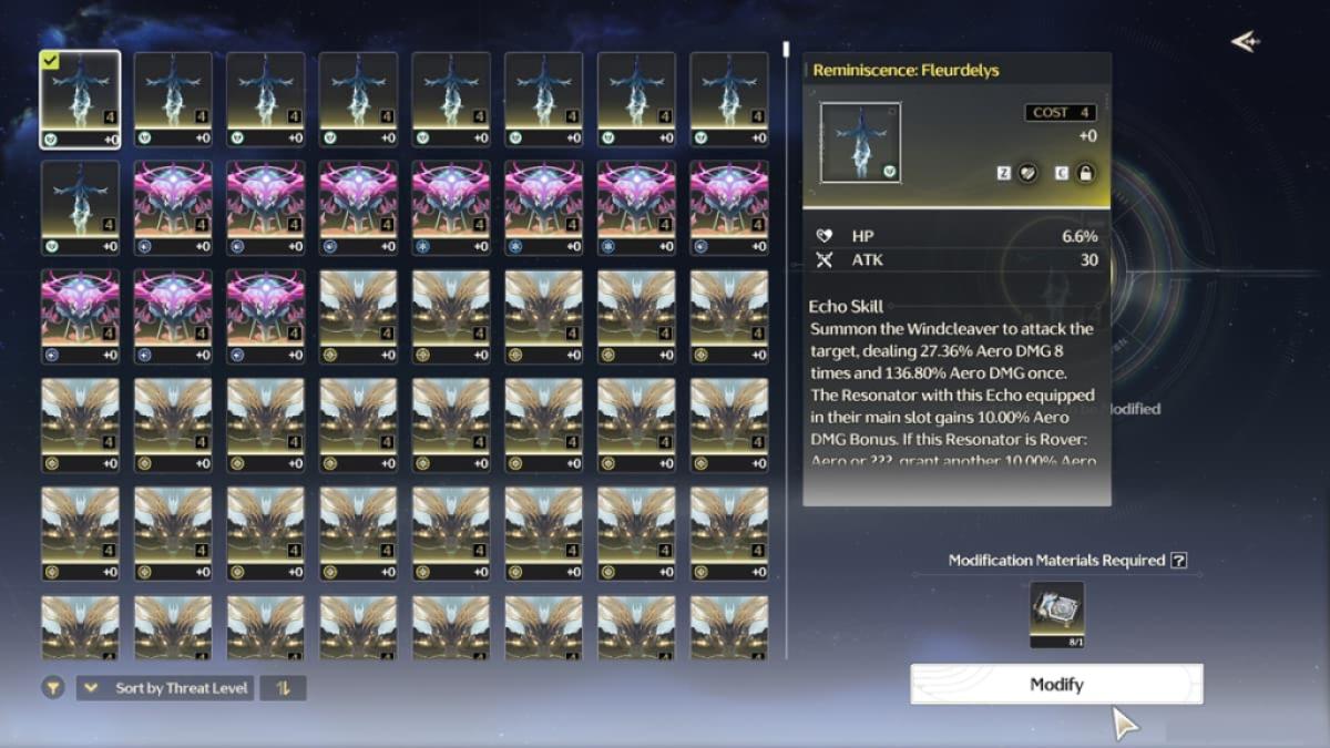 select echo to modify