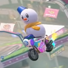 Snowman in mario kart world