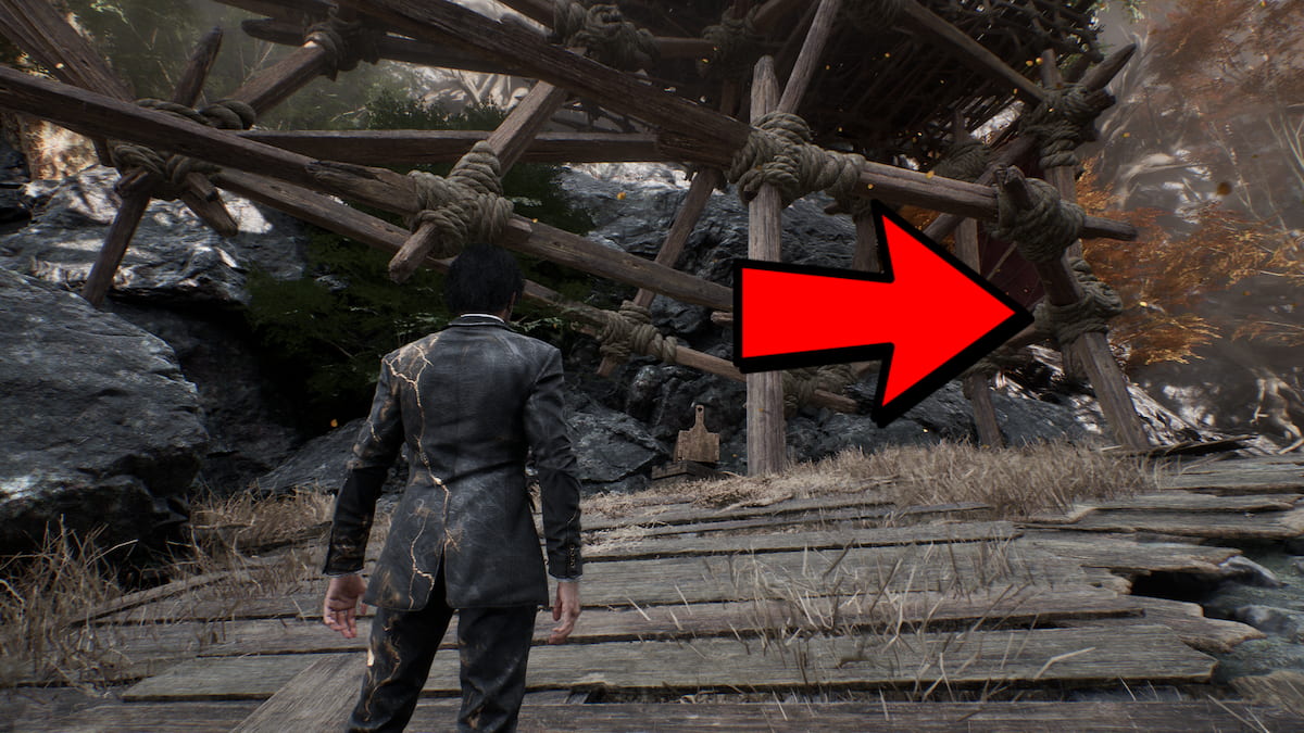 Right turn at wooden platform in Expedition 33