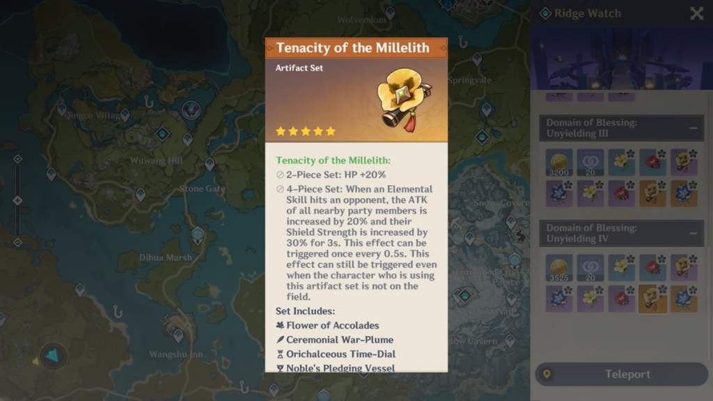 Tenacity of the Millelith is good for buff party's attack