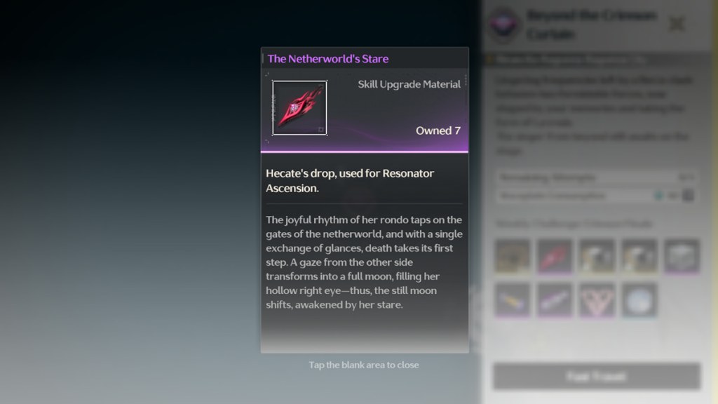 The Netherworld's Stare - zani materials in wuwa