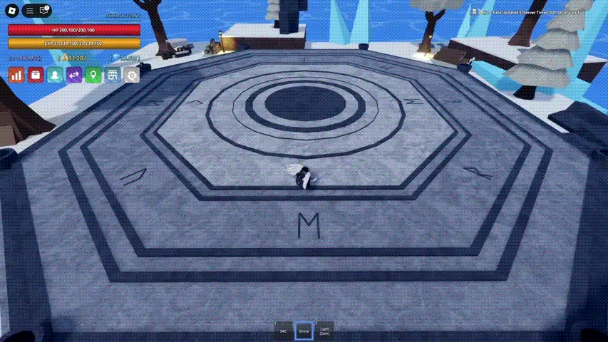 A player executing the X move of the Emiya Sword in the Verse Piece Roblox experience