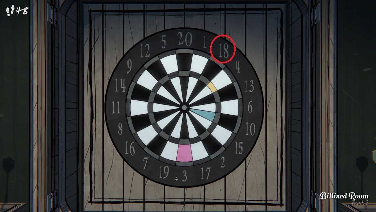 Dartboard color explanation in Blue Prince