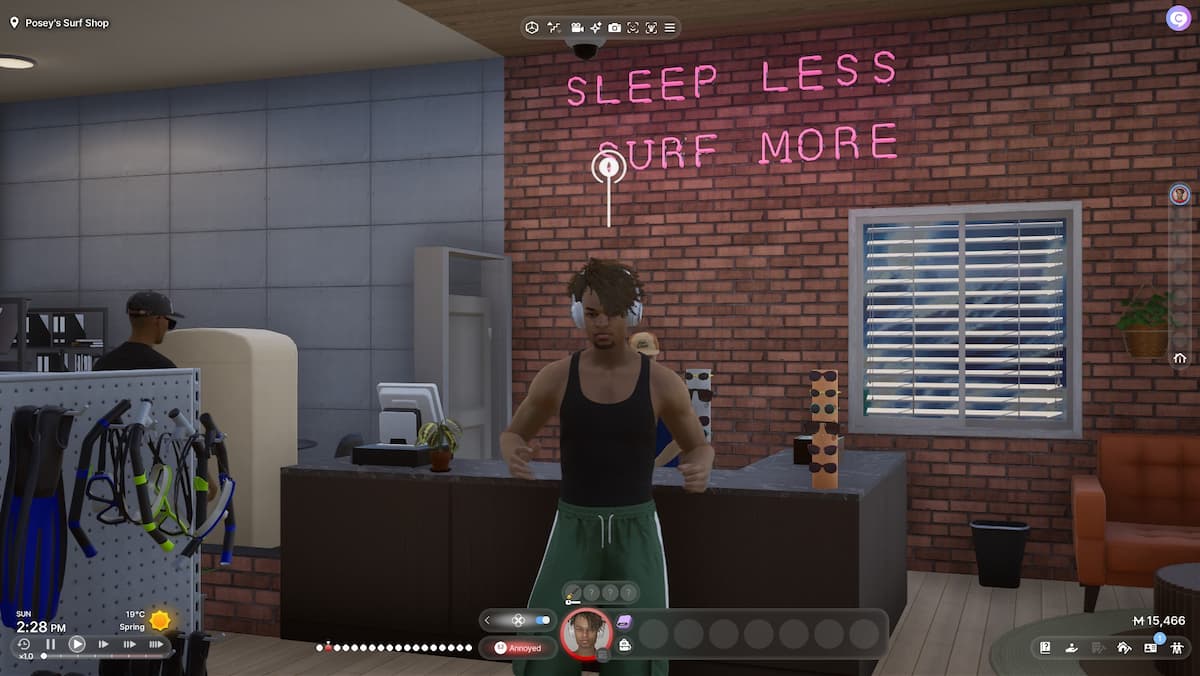 a screenshot of a zoi in the surf shop