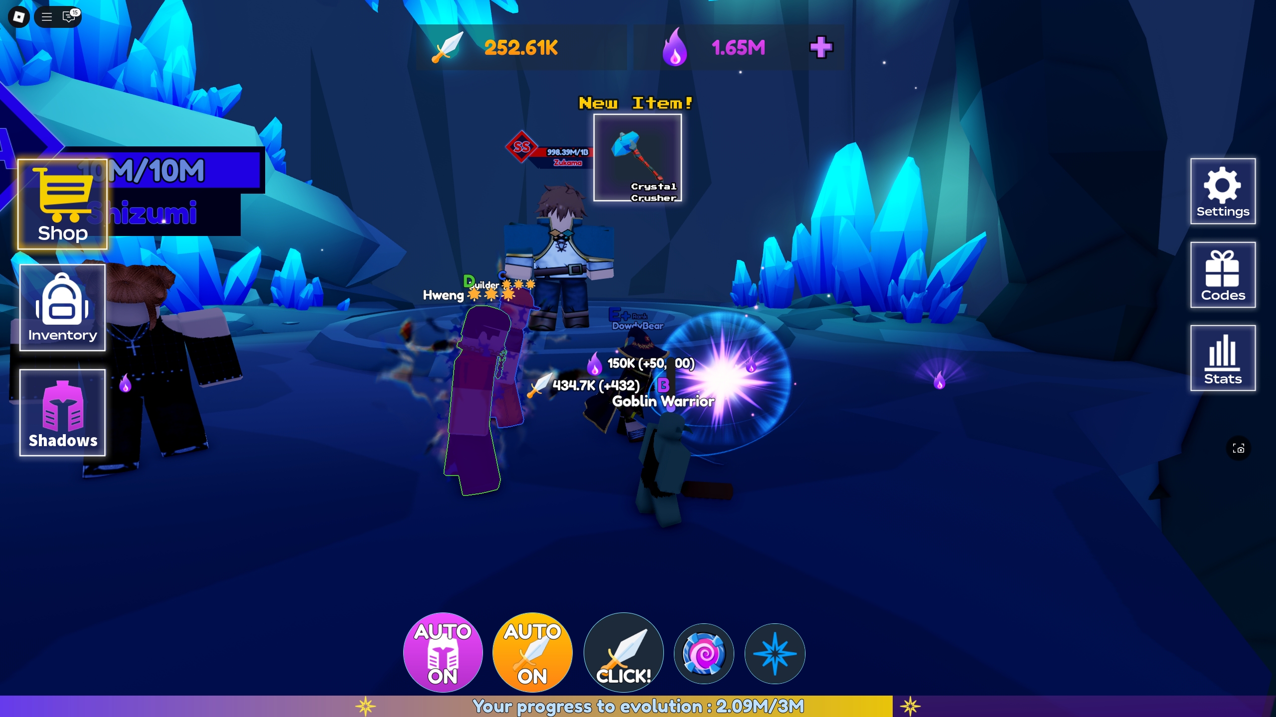 An Anime Arise Evolution has obtained a new weapon