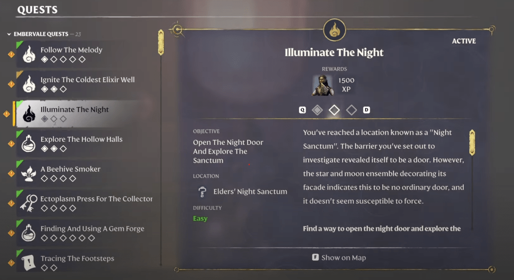 Illuminate the Night quest in Enshrouded