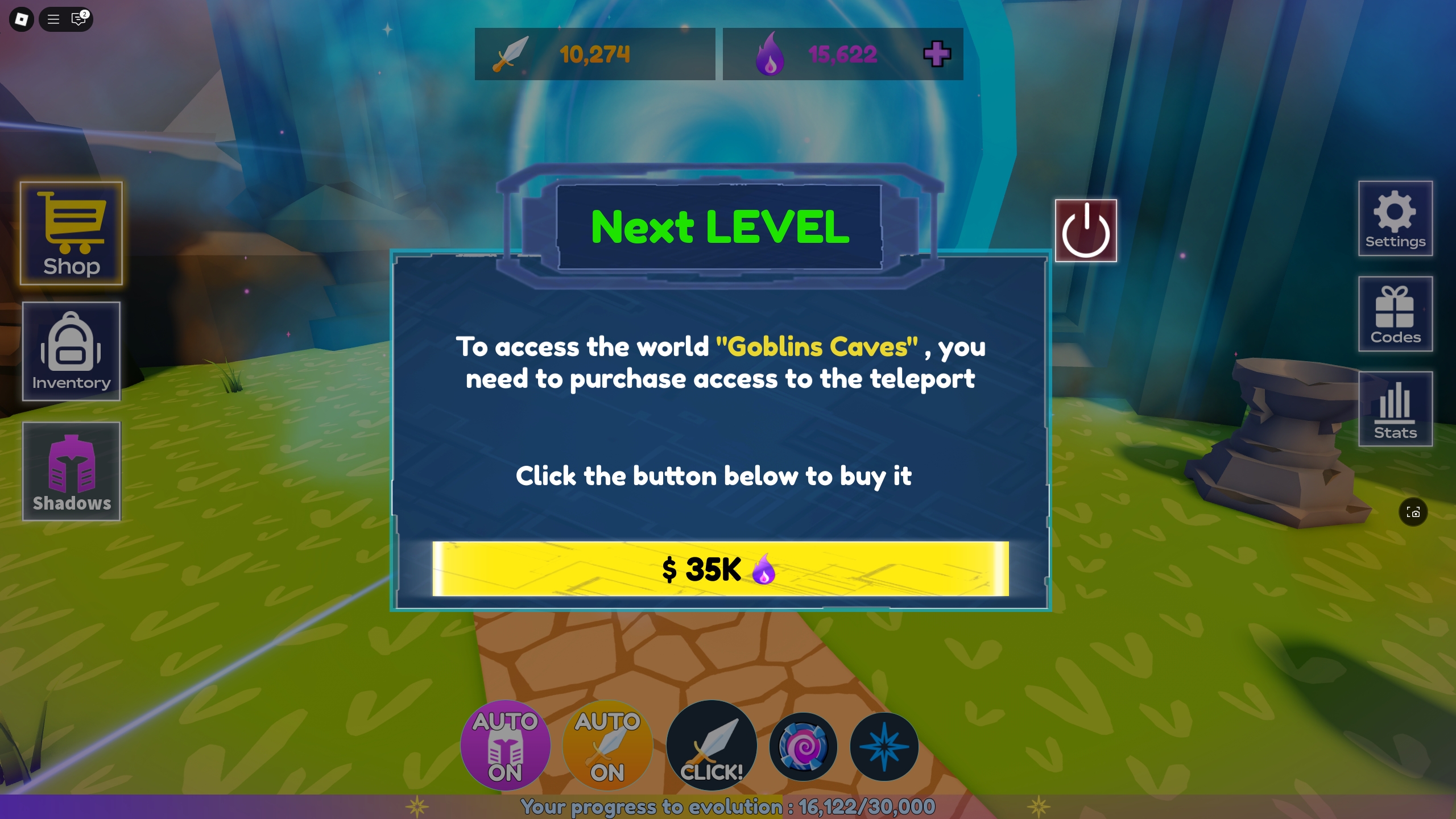 Anime Arise Evolution player is about to unlock a new level