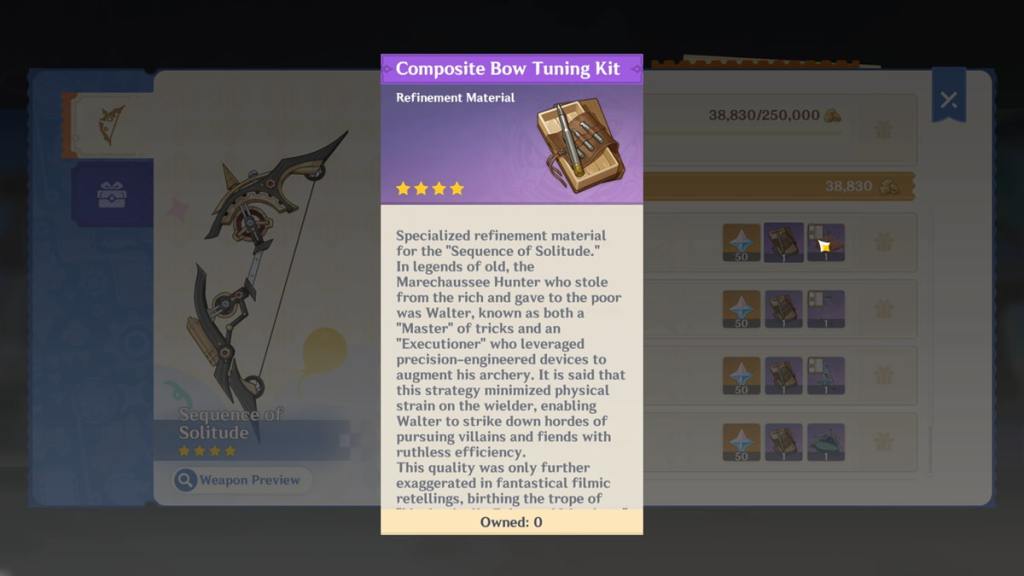 sequence of solitude refinement material