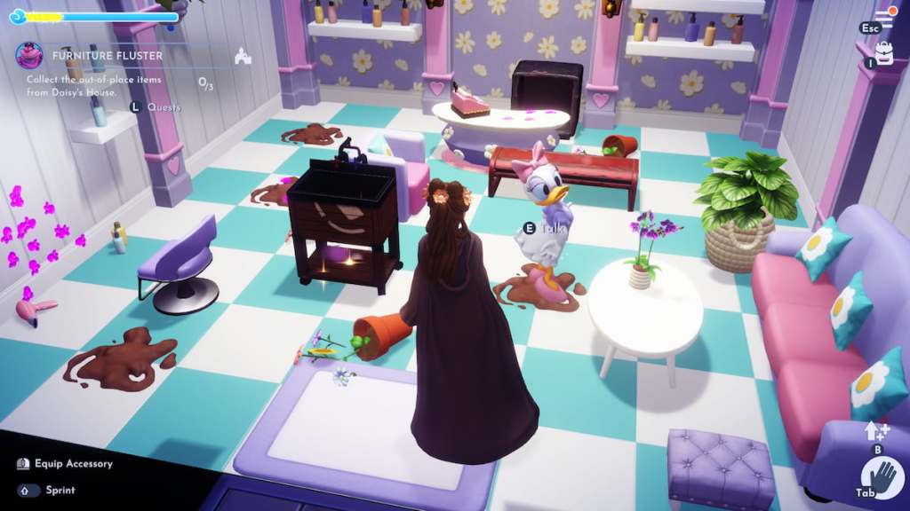 Daisy's house with misplaced items in DDV