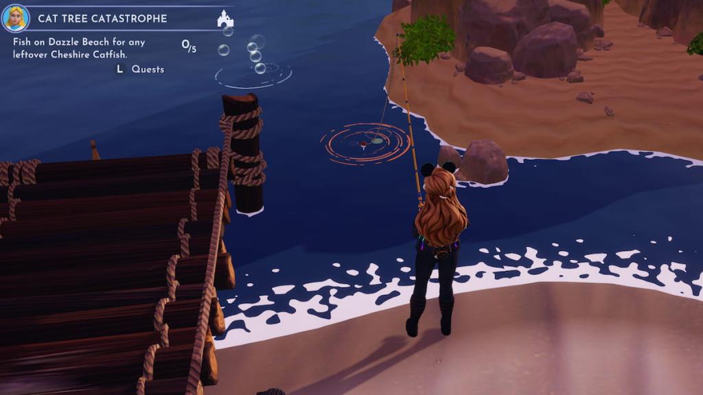 Disney Dreamlight Valley fishing for Cheshire Catfish
