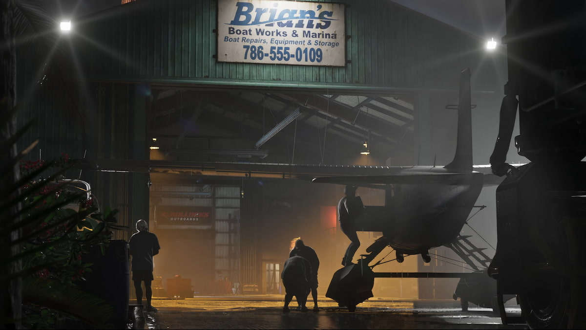 Phone number on Brian's Boat Works and Marina sign
