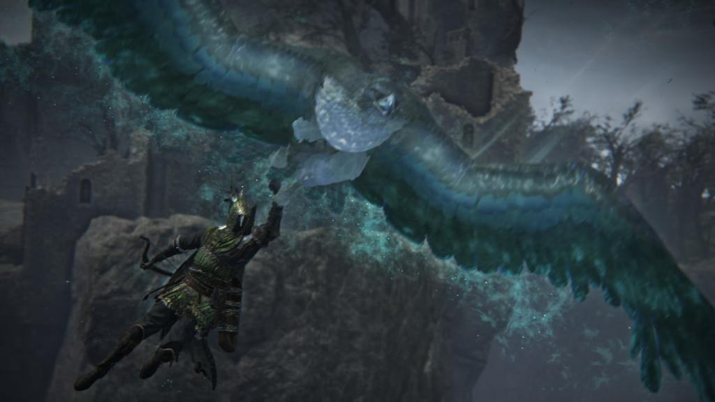 Ironeye flying in for an expedition in Elden Ring Nightreign