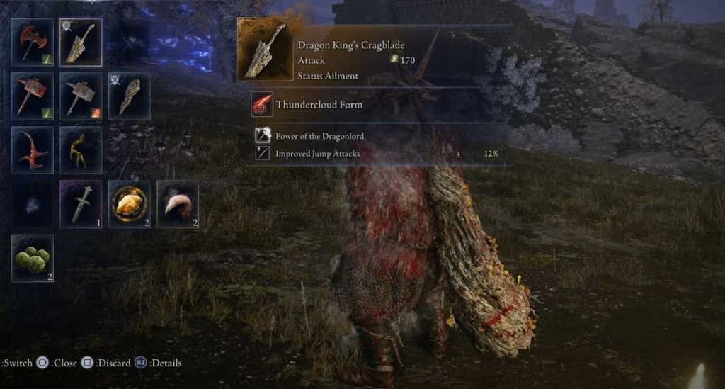 Elden Ring Nightreign inventory screen