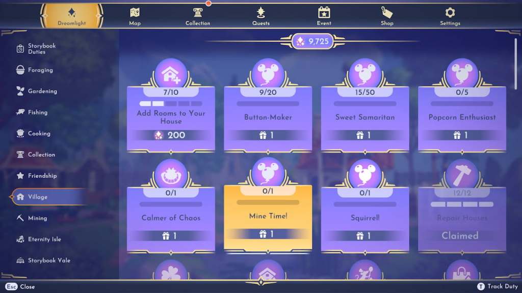 The MIne Time! duty in Disney Dreamlight Valley