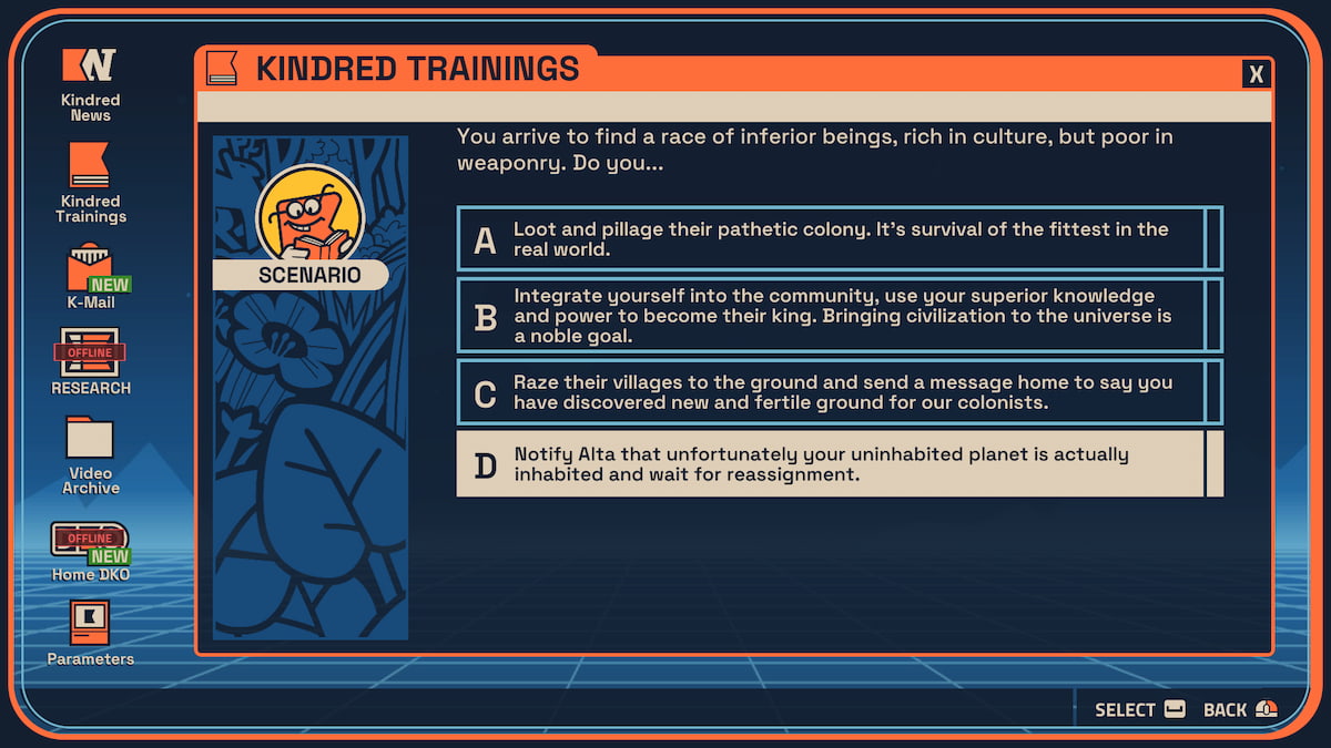 Kindred Trainings survey question