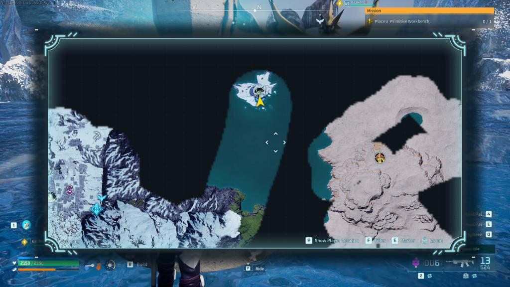 Isle of Glacial core on the Palworld map