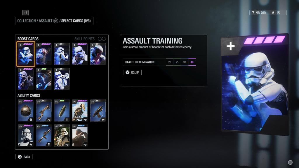 The Assault Training card. 