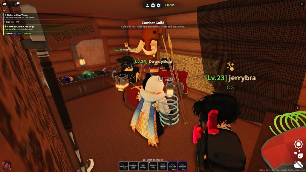 Roblox Dig players are inside the Combat Guild