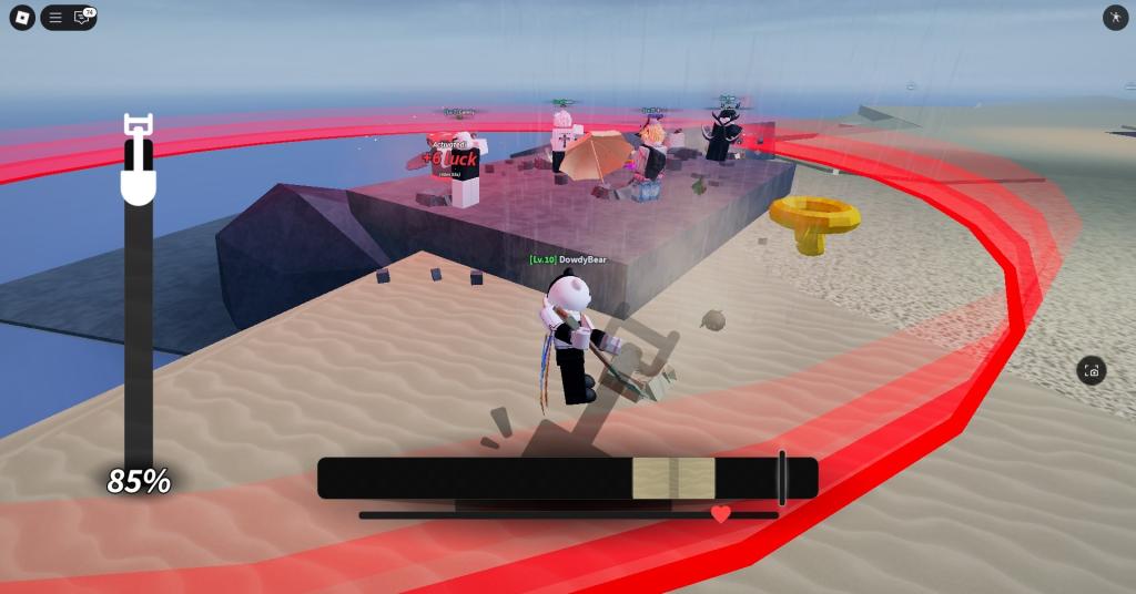 A Dig player is digging the ground during the lucky event