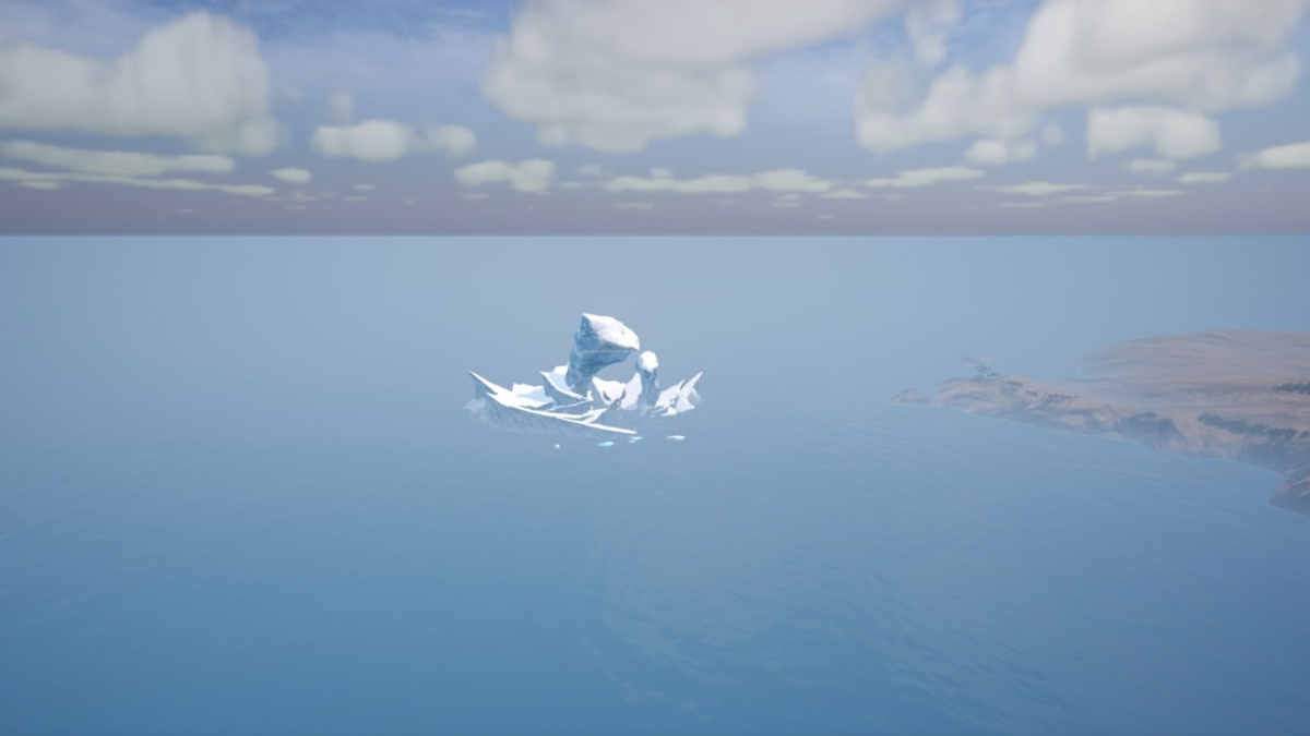Isle of the Glacial Core in the Palworld ocean