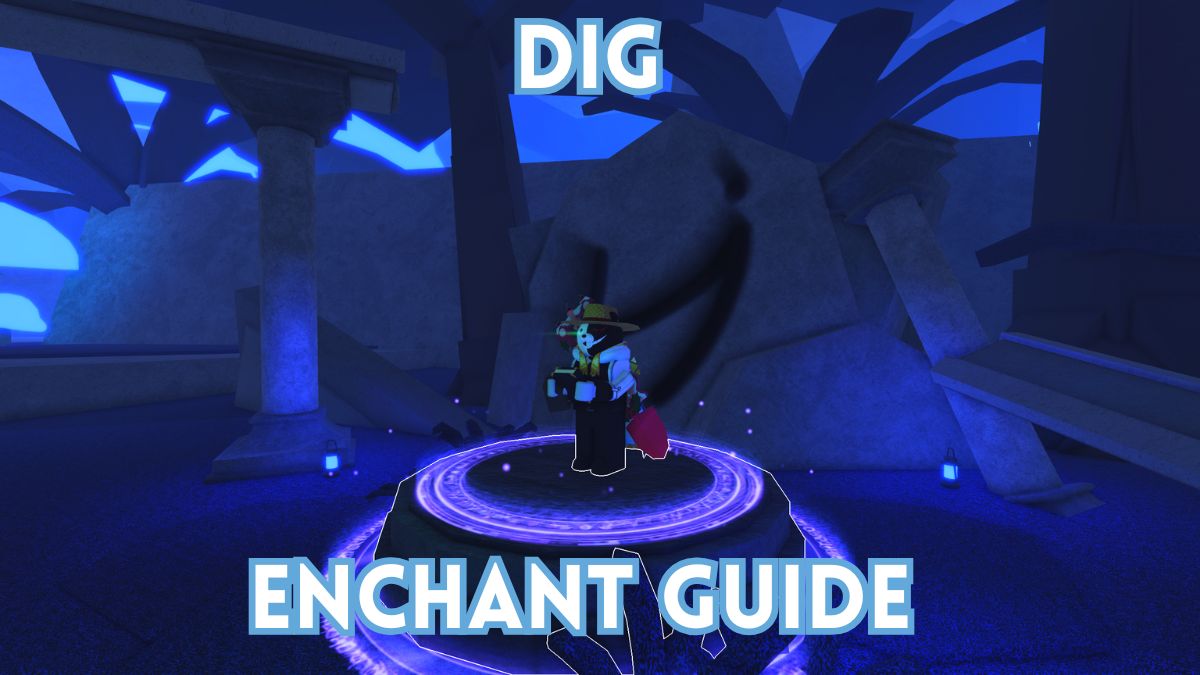 Roblox Dig player is standing on the enchanting pedestal