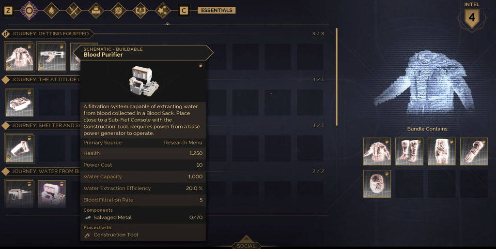 The blueprint for Blood Purifier in Dune Awakening