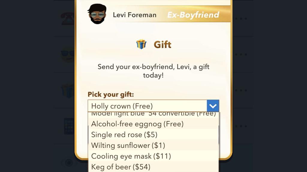 BitLife giving a gift to an ex