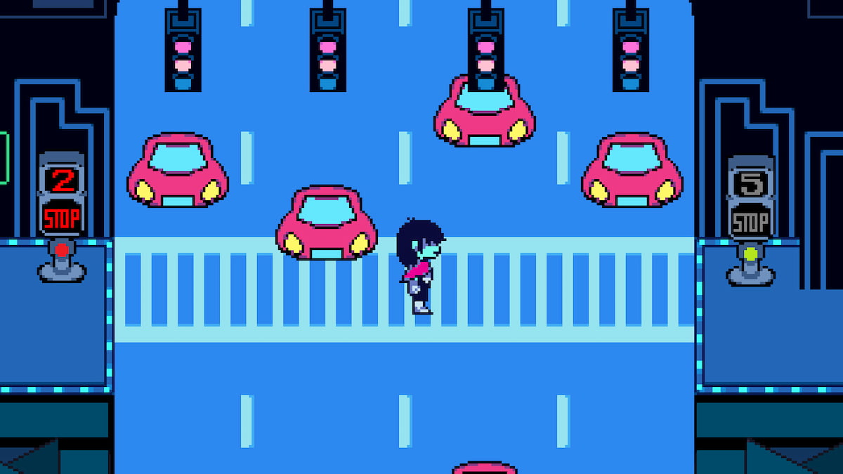 Deltarune car traffic screen