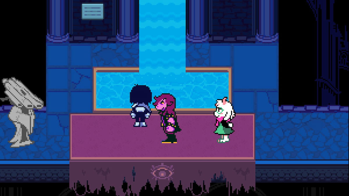 Deltarune first Sanctuary waterfall