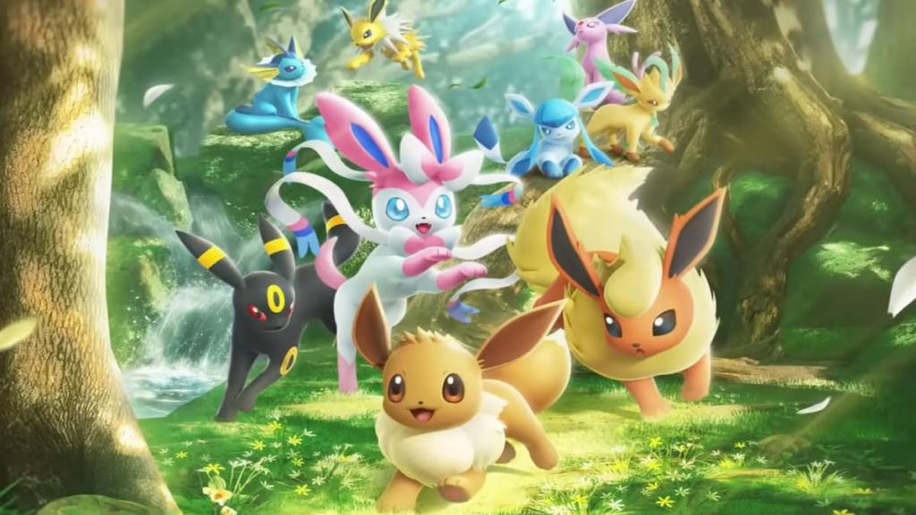 Promo art for the Eevee Grove expansion in Pokemon TCG Pocket
