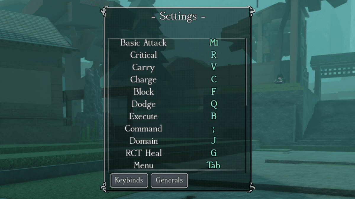 The Keybinds and Controls in the Heian Roblox experience