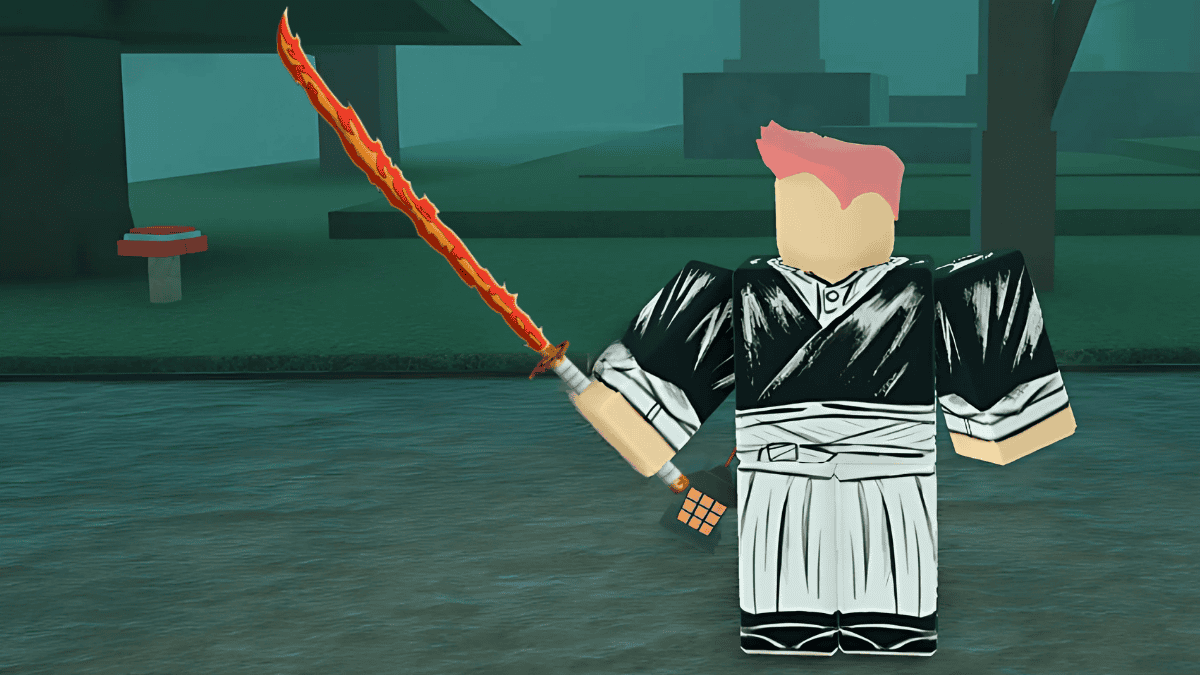 A player wielding the Juzu Flame in the Heian Roblox Experience
