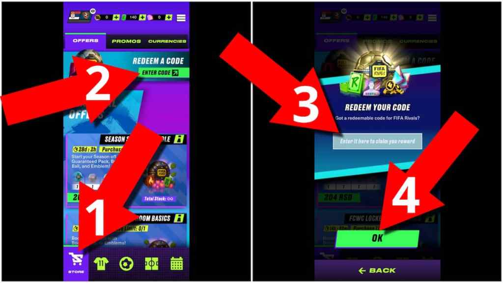 How to redeem FIFA Rivals codes