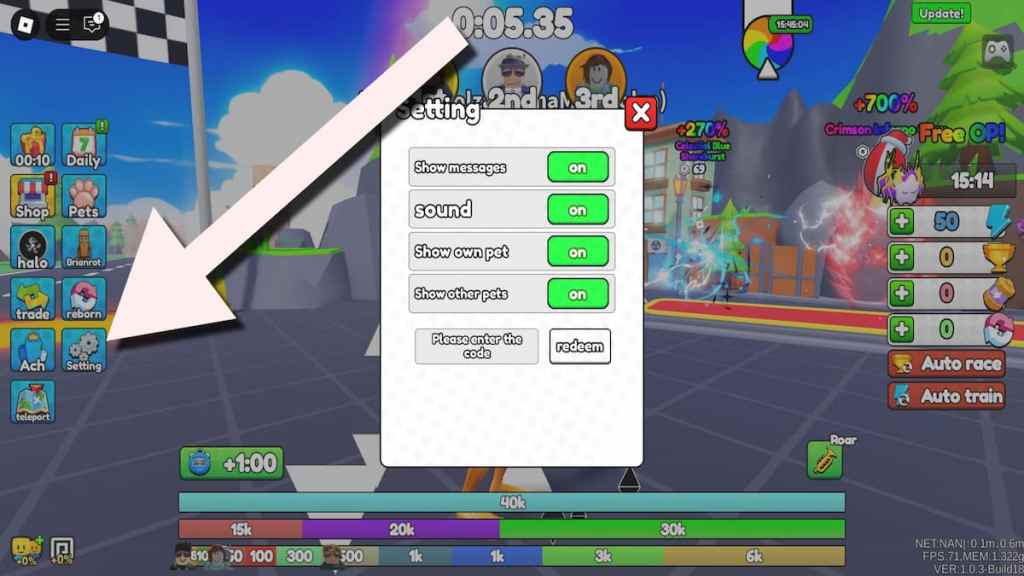 How to redeem Italian Brainrot Race codes. 