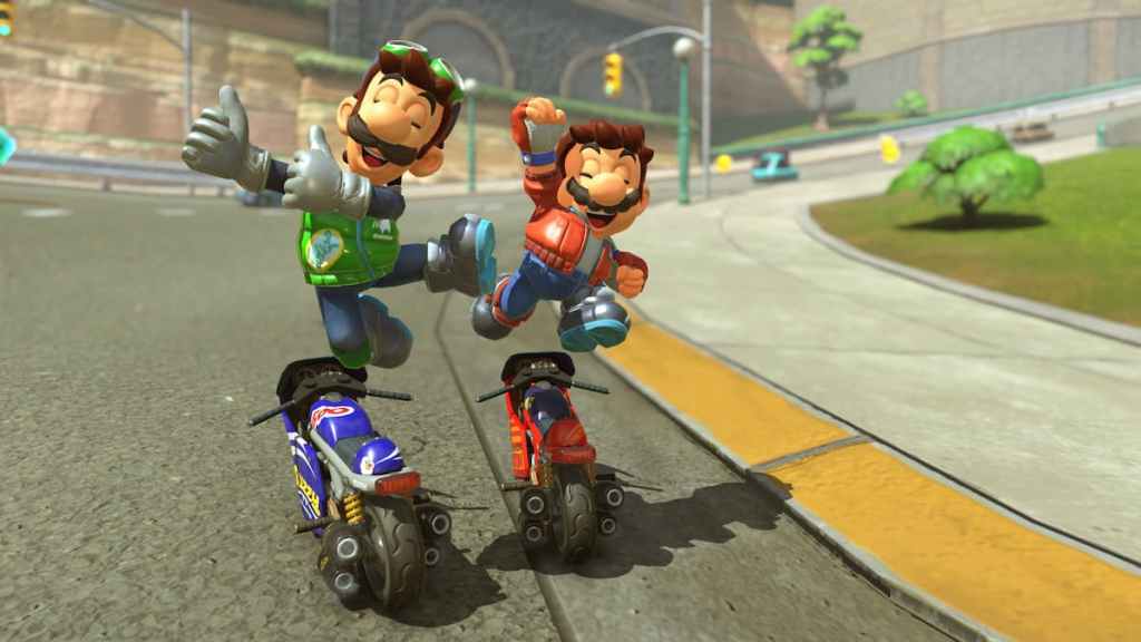 Luigi and Mario in Mario Kart World