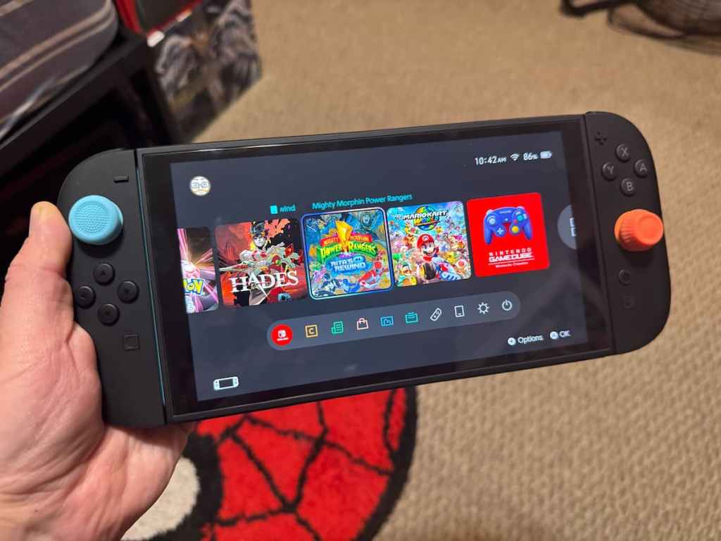 Switch 2 in handheld mode showing off the UI