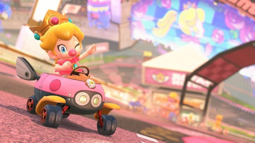 Baby Peach Mario Kart World free roam