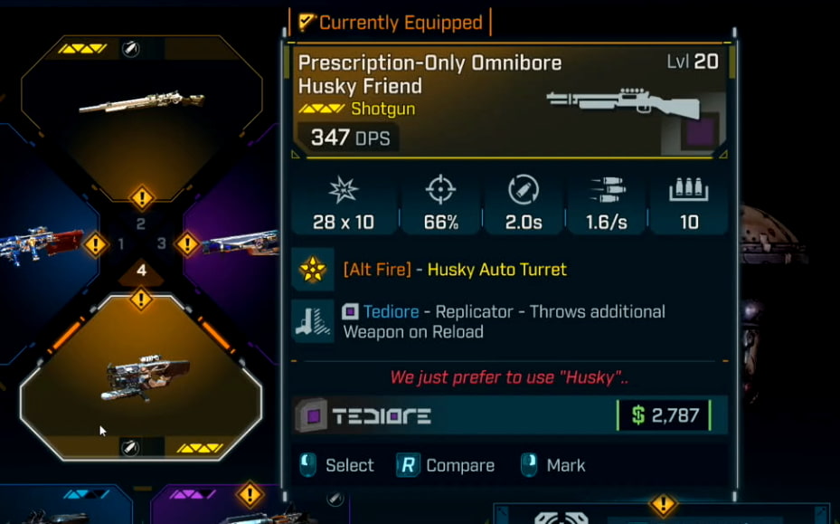 Legendary shotgun in Borderlands 4