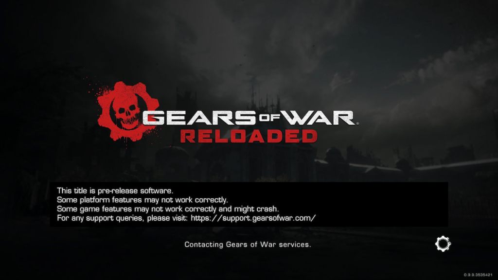 Gears of War Reloaded start screen