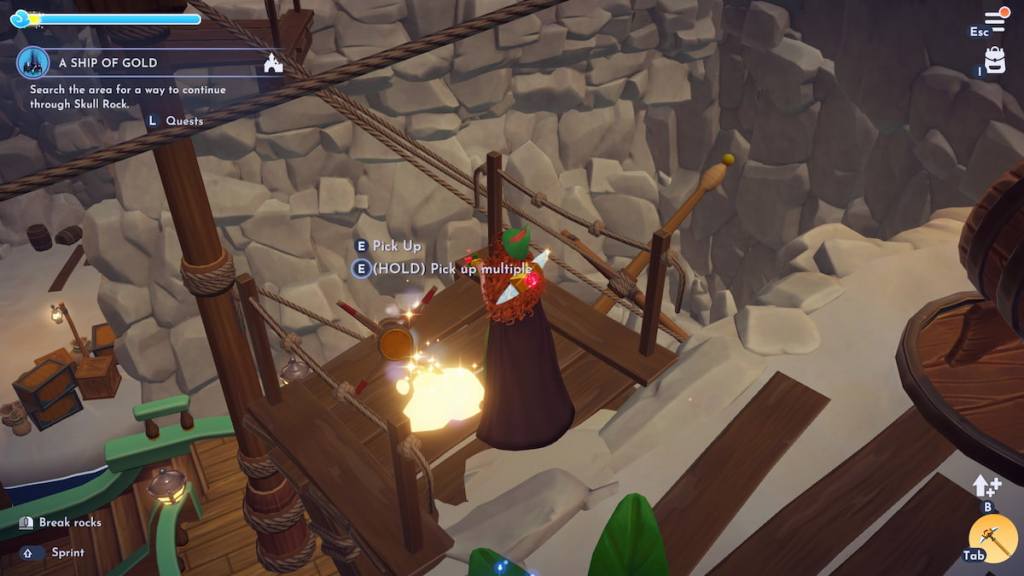 Pixie Dust and a Rope Wench on ground in disney dreamlight valley