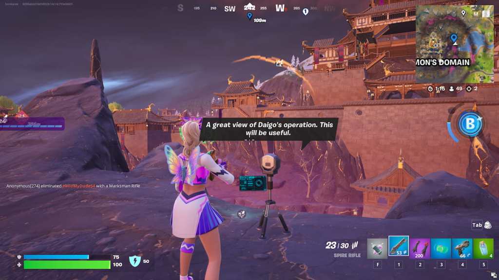 Placing gear outside demon's domain in Fortnite