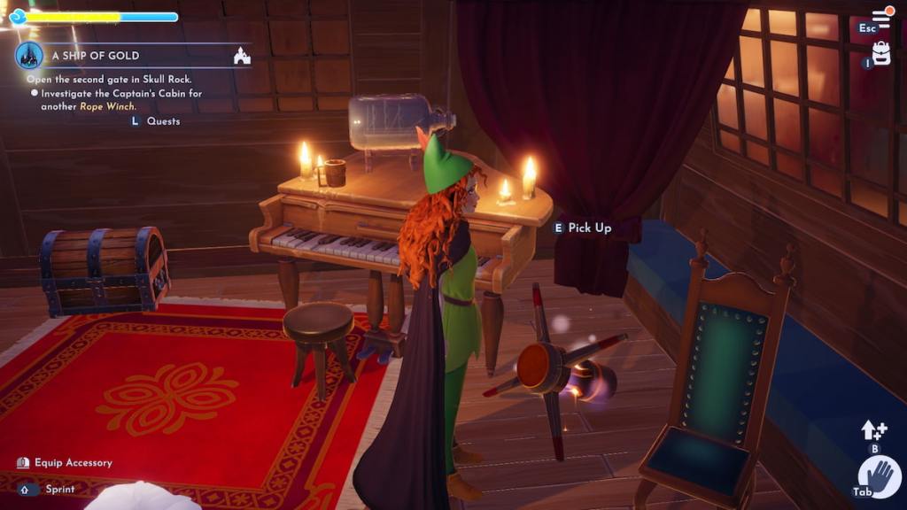 Rope Winch in captain's cabin in disney dreamlight valley