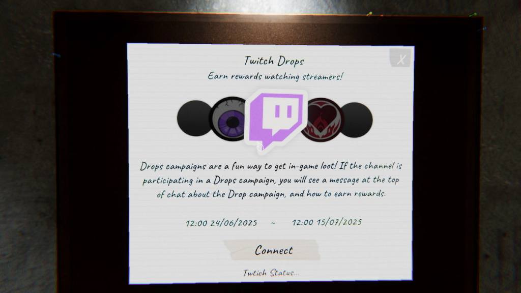 Twitch drops page in Phasmophobia