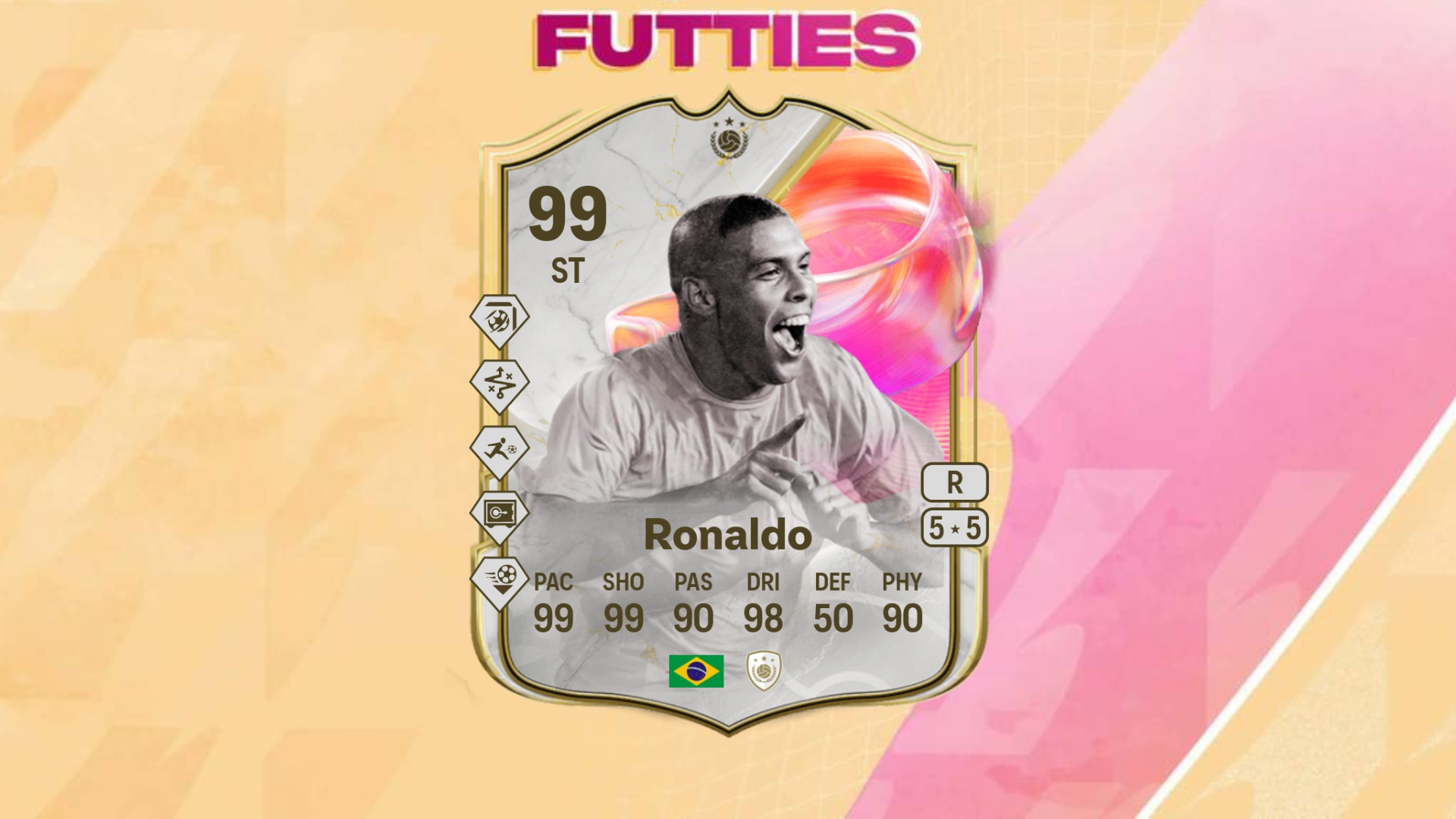 Ronaldo FUTTIES Icon as one of the rewards from the EA FC 25 94+ Encore Icon Players Pick SBC