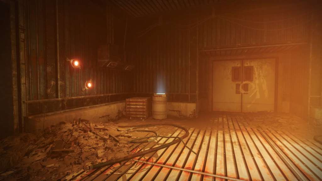 A data pad glows on top of a crate in Skywatch in Destiny 2.