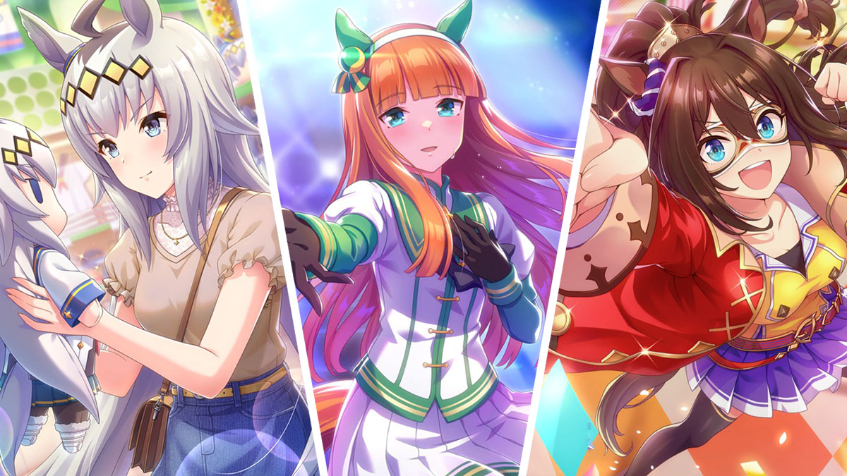 Three support Cards in Umamusume Pretty Derby.