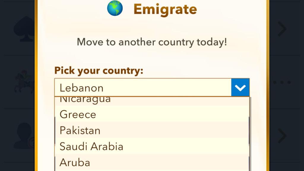Emigrating to Aruba in BitLife